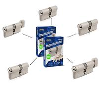GERCAR Pro 5x cilindro di serratura/cilindro per porta a profilo o con pomolo MIX 60/70/80/90 mm - combinazione libera di cilindri di dimensioni diverse con la stessa chiave - con 25 chiavi - OKS