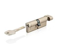 GERCAR Pro+ Cilindro a manopola 2 x 45/45 simultaneamente set 2 cilindri di serratura con forma a bottone H incl. 10 chiavi - Serratura cilindro 90 mm cilindro 2 pezzi - Lunghezza: 90 mm, A:45 B:45