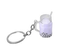 Gereiny LLLucky Simpatico Ciondolo Portachiavi Bubble Tea KawaiiCar Zaino Portachiavi Borsa Ciondolo Coppia Regalo Mini Tazza Pendenti con Anelli Portachiavi
