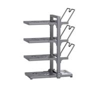 Geremy 4-Tier Metal Pan Organizer Rack Gray Adjustable Pot Lid Holders & Pan Rack for Kitchen, Cutting Board Pot Lid Storage Rack