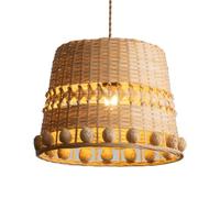 Gerenecic Abat-Jour en rotin tissé à la Main - Élégant luminaire suspendu en bambou, Style bohème, idéal pour Un îlot de Cuisine, Un Salon, etc. (36 cm)