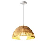 Gerenecic Abat-Jour suspendu en Corde de chanvre de Style scandinave - Lustre dôme bohème pour Usage intérieur, luminaire Naturel fait Main (ampoule Non Incluse) (25 cm)