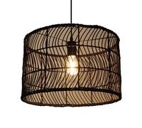 Gerenecic Abat-Jour suspendu en rotin de bambou fait Main - Lustre tissé pour Maison, Restaurant, Café, Salon de thé 50 cm L x 30 cm H