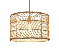 Gerenecic Abat-Jour suspendu en rotin fait Main - Lustre en bambou tissé pour la décoration de la Maison, du Café et du Restaurant 19,7" L x 11,8" H