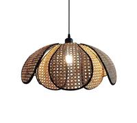Gerenecic Élégant abat-Jour suspendu en Osier - Lustre Noir du milieu du siècle pour Salle à Manger, îlot, Café, luminaire suspendu d'intérieur réglable