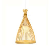 Gerenecic Élégant luminaire suspendu en bambou japonais - Lustre tissé Naturel pour la Maison, la Chambre et Le Restaurant (25 cm)