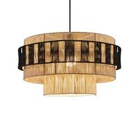 Gerenecic Élégant Lustre Noir côtier de 50 cm en Corde de chanvre tissée à la Main pour la décoration intérieure (50 cm)
