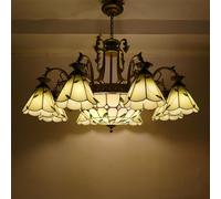 Gerenecic Lampada a Sospensione retrò Americana, lampadario Pastorale di Lusso Europeo per Soggiorno, Ristorante, Camera da Letto, Hotel, Villa, caffetteria (E 8 luci)