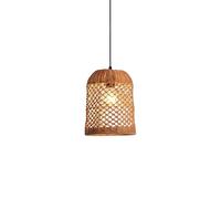 Gerenecic Lustre Cage en rotin rétro Wabi-Sabi - Lampe suspendue élégante pour îlot de Cuisine, Chambre, Restaurant et Plus Encore |