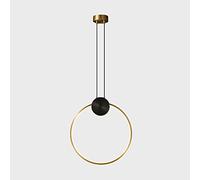 Gerenecic Lustre circulaire Vintage en laiton - Suspension réglable pour Chambre, Salon, Salle à Manger et Bureau (D)