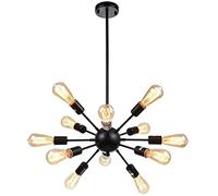 Gerenecic Lustre de Style industriel nordique - Plafonnier rétro en fer forgé pour Salon, Restaurant et hôtel