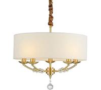 Gerenecic Lustre élégant en Cristal cuivré - Suspension 5 lumières E14 pour Salon, Restaurant et hôtel, chaîne réglable de 60 cm, Installation Facile