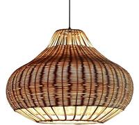 Gerenecic Lustre en bambou tressé à la Main du milieu du siècle - Lampe de Table en rotin Naturel pour Salle à Manger, Cuisine et Salon (40 cm x 35 cm)