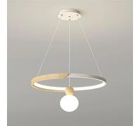 Gerenecic Lustre en Bois minimaliste nordique - Lampe suspendue du milieu du siècle pour Salle à Manger, îlot de Cuisine et Plus Encore (Bois, Gradation Continue)