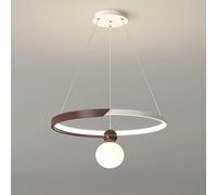 Gerenecic Lustre en Bois minimaliste nordique - Lampe suspendue du milieu du siècle pour Salle à Manger, îlot de Cuisine et Plus Encore (Marron, Gradation Continue)