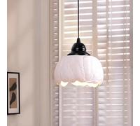 Gerenecic Lustre en céramique Blanche fait Main - Lampe suspendue de Style nordique rétro pour Salle à Manger, îlot de Cuisine, Chambre et Salon