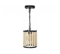 Gerenecic Lustre en perles de Bois de Bohême - Mini plafonnier Rustique à 1 Lumière pour Salle à Manger, Chambre, Salon, entrée