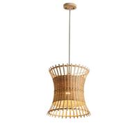 Gerenecic Lustre en rotin de Style vietnamien - Suspension réglable en bambou pour Café, Salon de thé et décoration intérieure
