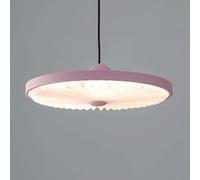 Gerenecic Lustre LED Rond minimaliste Beige Crème nordique - Luminaire de Salle à Manger à Hauteur réglable pour îlot de Cuisine et Salon (Violet)