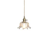Gerenecic Lustre nordique Vintage en verre avec abat-Jour Fleuri pour Chambre d'enfant et décoration intérieure