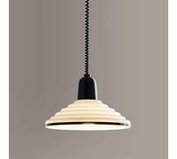 Gerenecic Lustre rétractable nordique en verre, Lustre Crème rétro du milieu du siècle avec écran, luminaire réglable pour évier de Cuisine et Salle à Manger