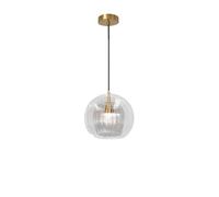 Gerenecic Lustre Simple élégant avec abat-Jour Rond en verre - Plafonnier pour Salon et Salle à Manger, Compatible E27 (9,8 po)