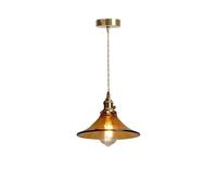 Gerenecic Lustre suspendu en verre Couleur Café, Style nordique japonais, pour Maison, Restaurant, Bar - Compatible E27/E26