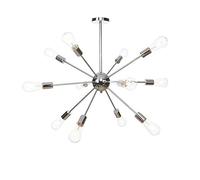 Gerenecic Lustre Vintage Spoutnik 12 lumières - Suspension chromée Antique pour Cuisine et Salle à Manger (Chrome, 12 têtes)