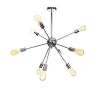 Gerenecic Lustre Vintage Spoutnik 12 lumières - Suspension chromée Antique pour Cuisine et Salle à Manger (Chrome, 9 têtes)