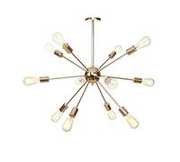 Gerenecic Lustre Vintage Spoutnik 12 lumières - Suspension chromée Antique pour Cuisine et Salle à Manger (or Français, 12 têtes)