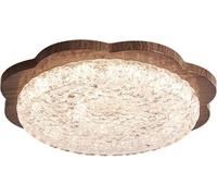 Gerenecic Plafonnier japonais Wabi Sabi en Noyer grainé - Lustre minimaliste en Métal nordique en Forme de Fleur pour Chambre, Salon, Cuisine, Couloir, Balcon 38 cm x 8 cm