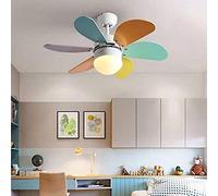 Gerenecic Plafonnier ventilateur nordique - Luminaire réglable et silencieux pour Salon, Chambre et Chambre d'enfant. Lampe LED à intensité Variable Tricolore avec télécommande.