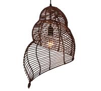 Gerenecic Suspension bohème côtière - Lustre en rotin tressé pour Maison, Restaurant, Café et Chambre (Marron, 35 cm)