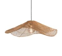 Gerenecic Suspension bohème élégante en rotin tressé - Lustre en rotin pour la décoration intérieure, Lampe suspendue Vintage pour Salle à Manger, Cuisine et Salon (50 cm)