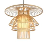 Gerenecic Suspension en bambou de Style Chinois - Lustre rétro de 50 cm/19,7 pouces pour la décoration intérieure