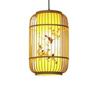 Gerenecic Suspension en bambou de Style Chinois - Lustre rétro en Osier pour la décoration intérieure (30 cm x 40 cm)