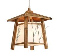 Gerenecic Suspension en bambou Naturel - Abat-Jour de Style Chinois rétro pour Maison, Restaurant, Café, Salon de thé, 1 paquet