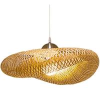 Gerenecic Suspension en bambou tissé à la Main de Style japonais - Lustre en rotin Naturel pour îlot de Cuisine, Salle à Manger, Salon et Chambre à Coucher, Design bohème minimaliste, Haute