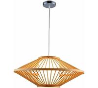 Gerenecic Suspension en bambou tissé à la Main de Style japonais - Lustre Rustique de Ferme pour îlot de Cuisine, Salle à Manger et Chambre à Coucher, Lanterne en rotin à Hauteur réglable (6