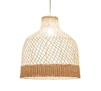 Gerenecic Suspension en rotin tressé à la Main - Lustre bohème de Style japonais pour Salon, Chambre, Restaurant et Bar, culot E26 réglable