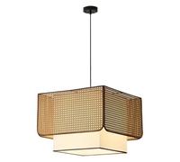 Gerenecic Suspension en rotin tressé à la Main - Lustre bohème pour îlot de Cuisine et Salle à Manger - Plafonnier en Osier à Hauteur réglable - pour Maison de Ferme, Chambre et Restaurant