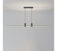 Gerenecic Suspension linéaire en or brossé - Lustre Moderne à intensité Variable pour Salle à Manger, îlot de Cuisine et Table de Billard (Foncé, 100 cm)