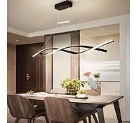 Gerenecic Suspension Spirale à intensité Variable avec télécommande - Lustre à Hauteur réglable pour Salon, Cuisine, Salle à Manger et Bureau (Noir, L 120 cm)