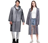 Gerhannery 2 Pezzi Poncho Antipioggia Riutilizzabile, Mantella Impermeabile Eva Portatile per Uomo E Donna, Emergenza per Escursionismo Viaggi Bianco