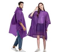 Gerhannery Poncho antipioggia spesso, nero, 2 pezzi, impermeabile, impermeabile, con cappuccio per adulti, donna e uomo, per concerti, Lilla, 6XL Große Größen