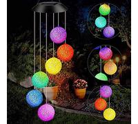 Gerhannery Scacciaspiriti Per Esterni Scacciapensieri A Vento Lampada Solare Da Giardino Impermeabile Lampada Solare A Led Per Terrazzo Ponte Cortili Sentieri (Palla)