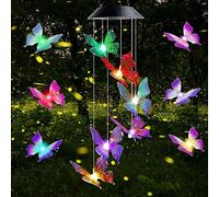 Gerhannery Scacciaspiriti Per Esterni Scacciapensieri A Vento Lampada Solare Da Giardino Lampada Da Giardino Impermeabile Lampada Solare A Led Per Terrazzo Ponte Cortili Sentieri (Farfalla)