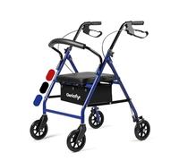 Geriafy Deambulatore per anziani pieghevole con seduta, Lambda Blu
