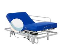Geriafy - Letto articolato con materasso sanitario viscoelastico impermeabile (90 x 200 + ringhiere)