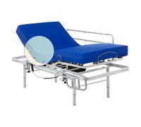 Geriafy - Letto elettrico con gambe regolabili in altezza e materasso HR Professional | Fodera impermeabile | 90x190 cm + Sponde